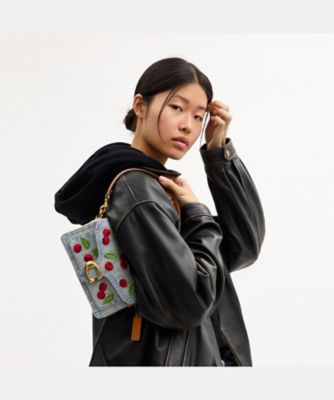 美品✨COACH ショルダーバッグ タビー 3way カラーブロック レザー タビー ショルダー バッグ 20・チェリー エンブロイダリー | COACH